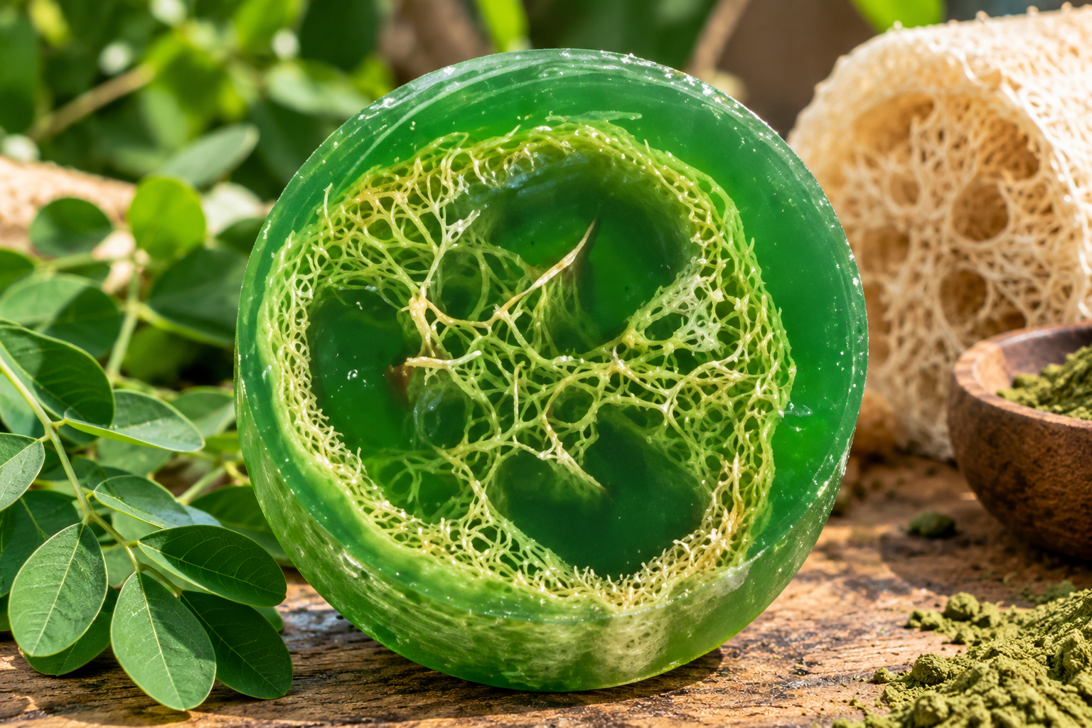 MORINGA GLOW– Moringa & Loofah Exfoliating Soap
