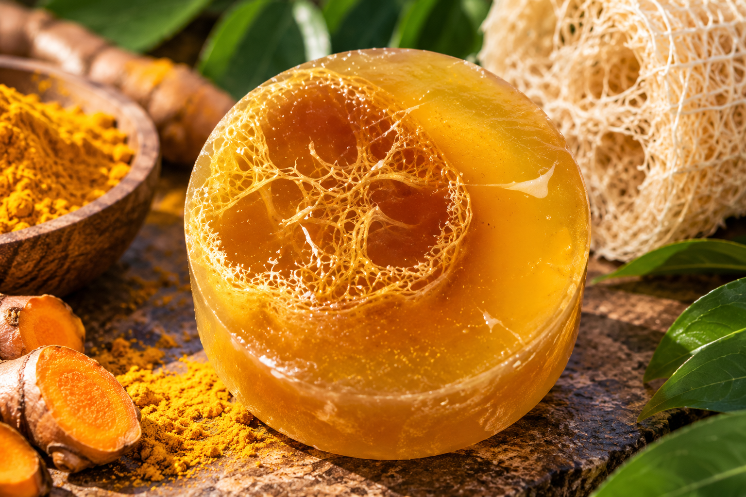 SUN KISSED- Turmeric & Loofah Exfoliating Soap